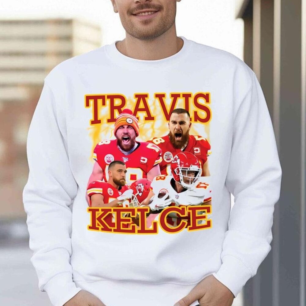 Kansas City Travis Kelce NFL Football Sweatshirt Retro Crewneck Fan 05